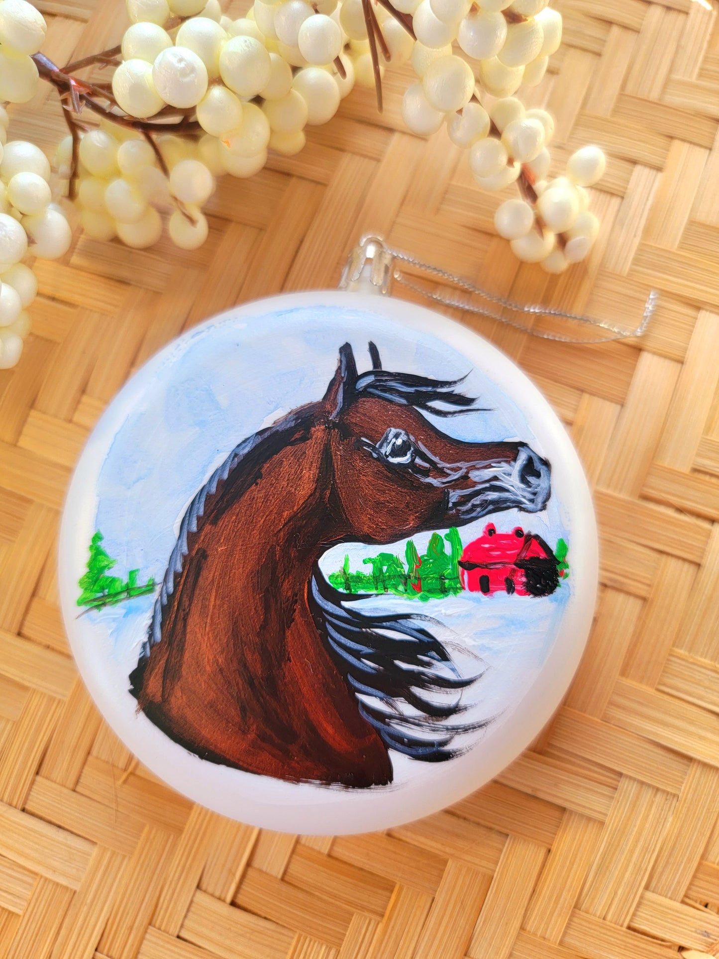Hand painted Arabian Horse ornaments