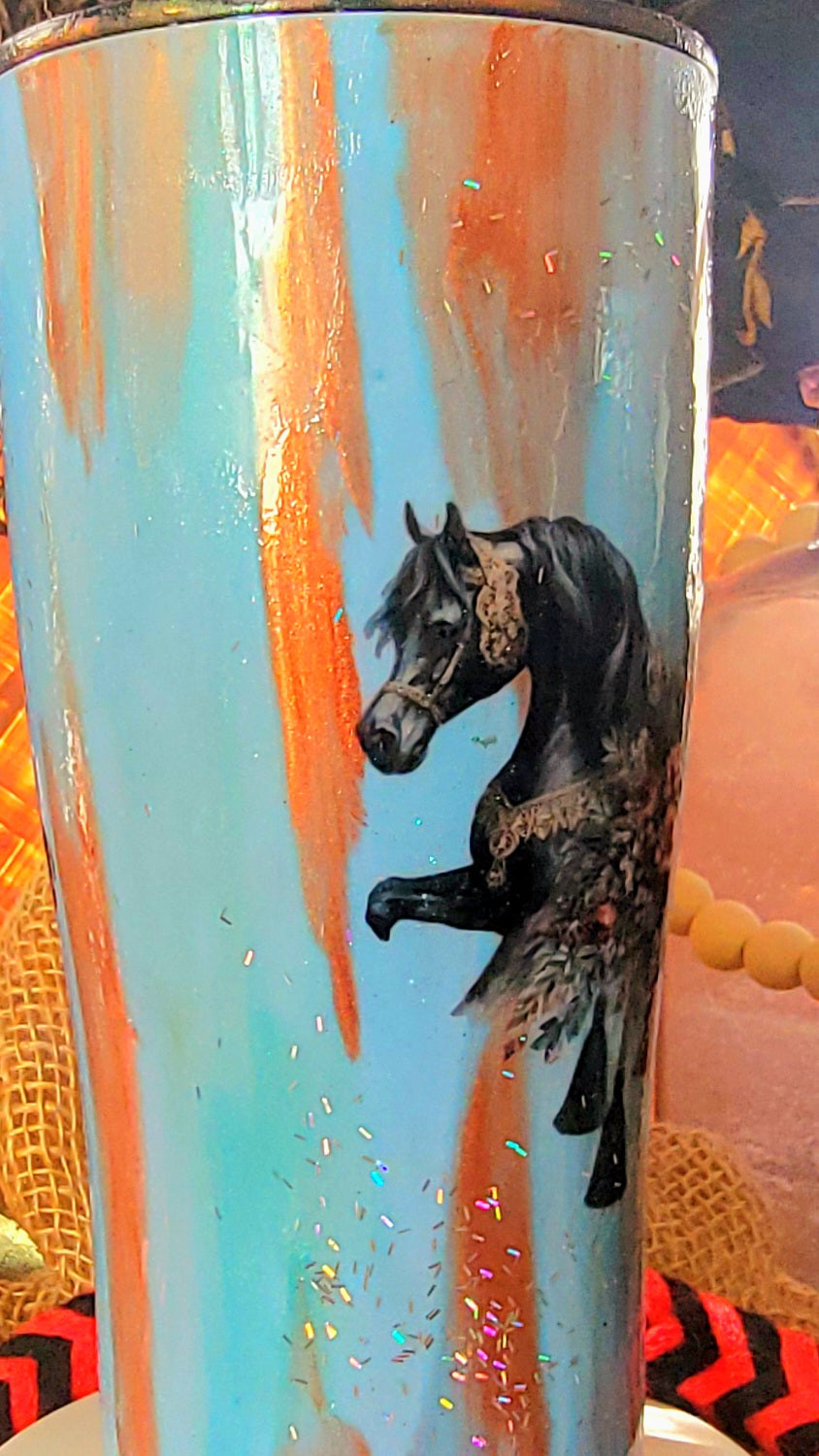 Black Arabian Horse custom 20 Oz Tumbler