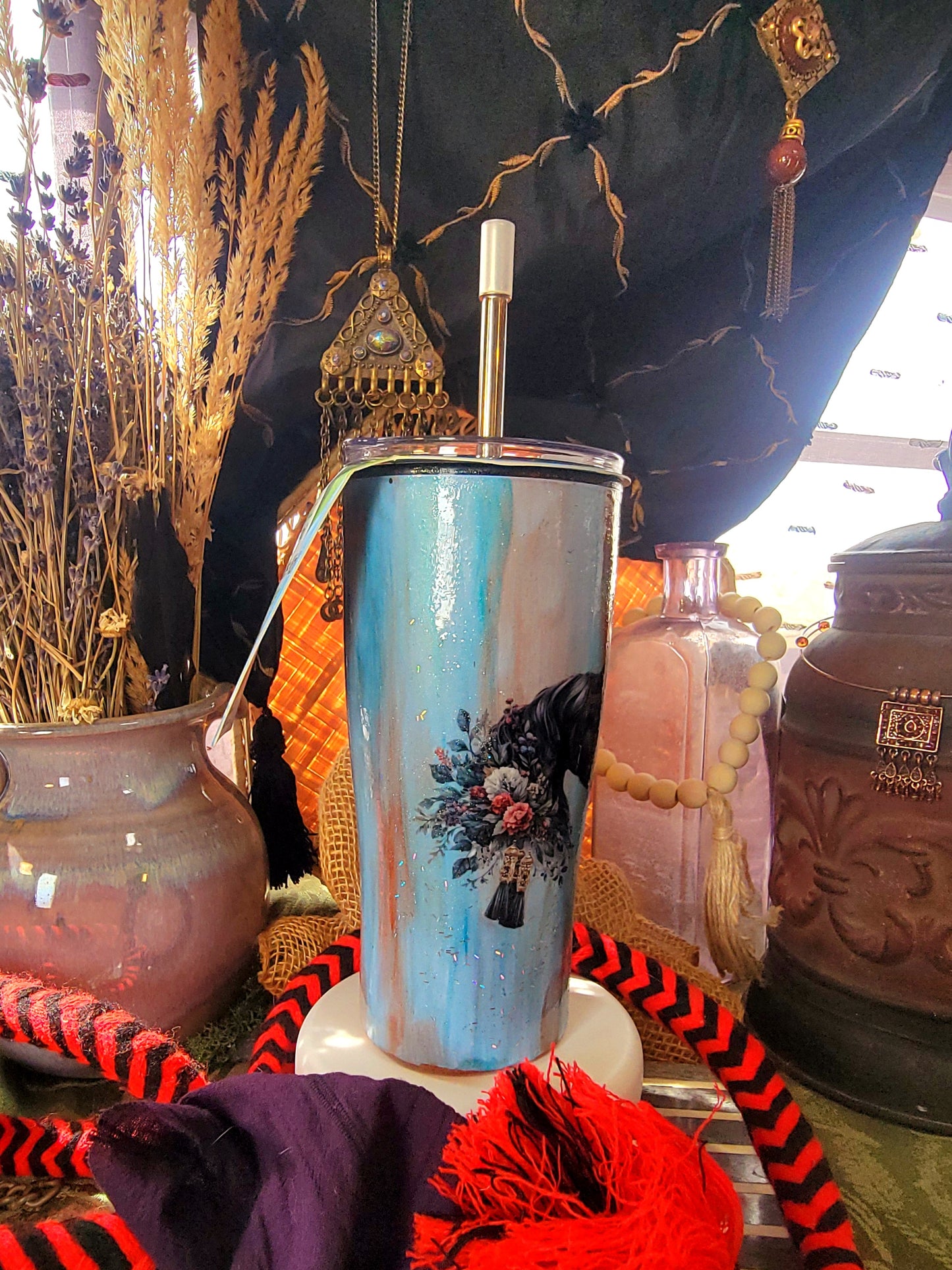 Black Arabian Horse custom 20 Oz Tumbler
