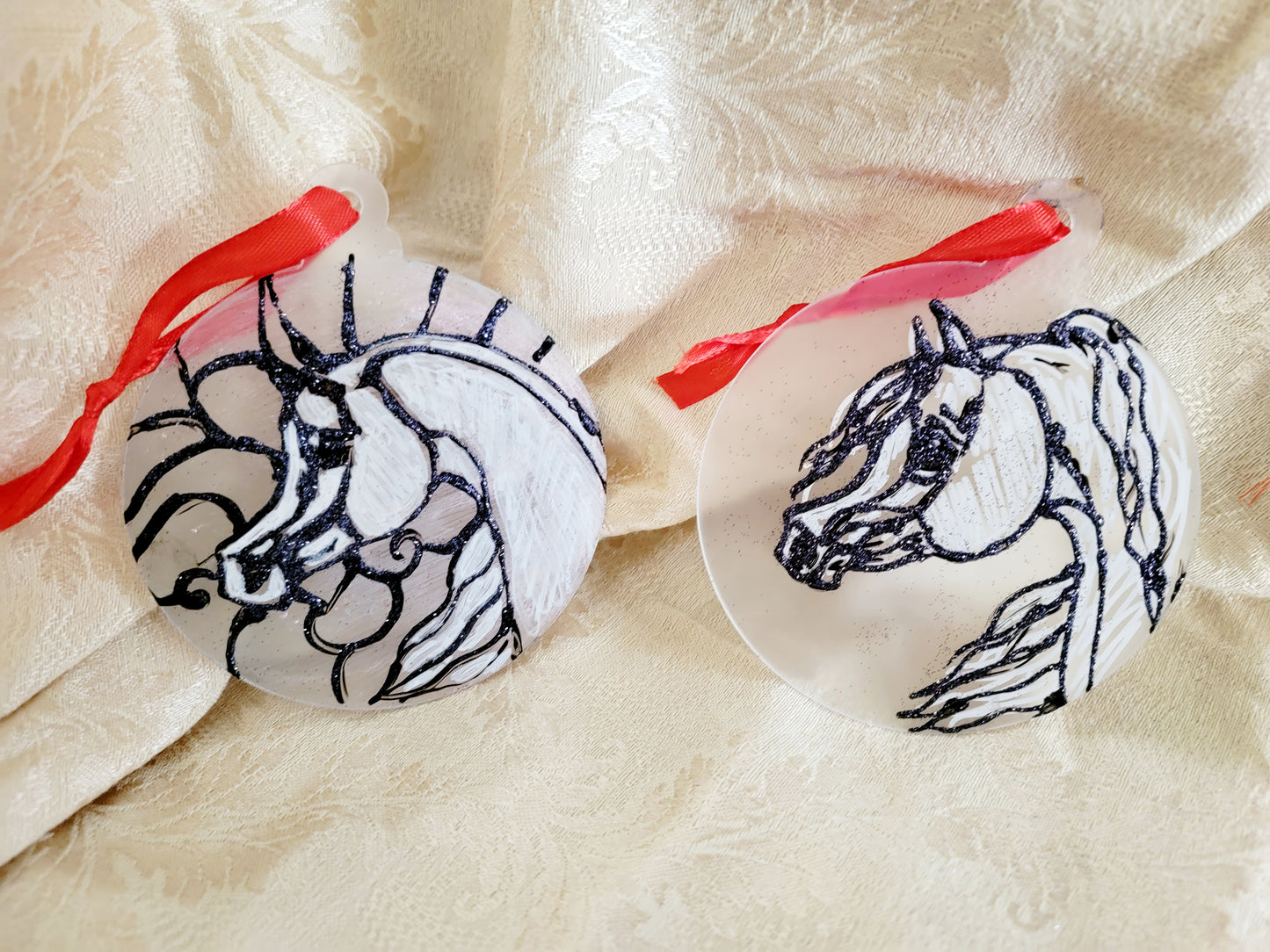 Hand painted Arabian Horse ornaments