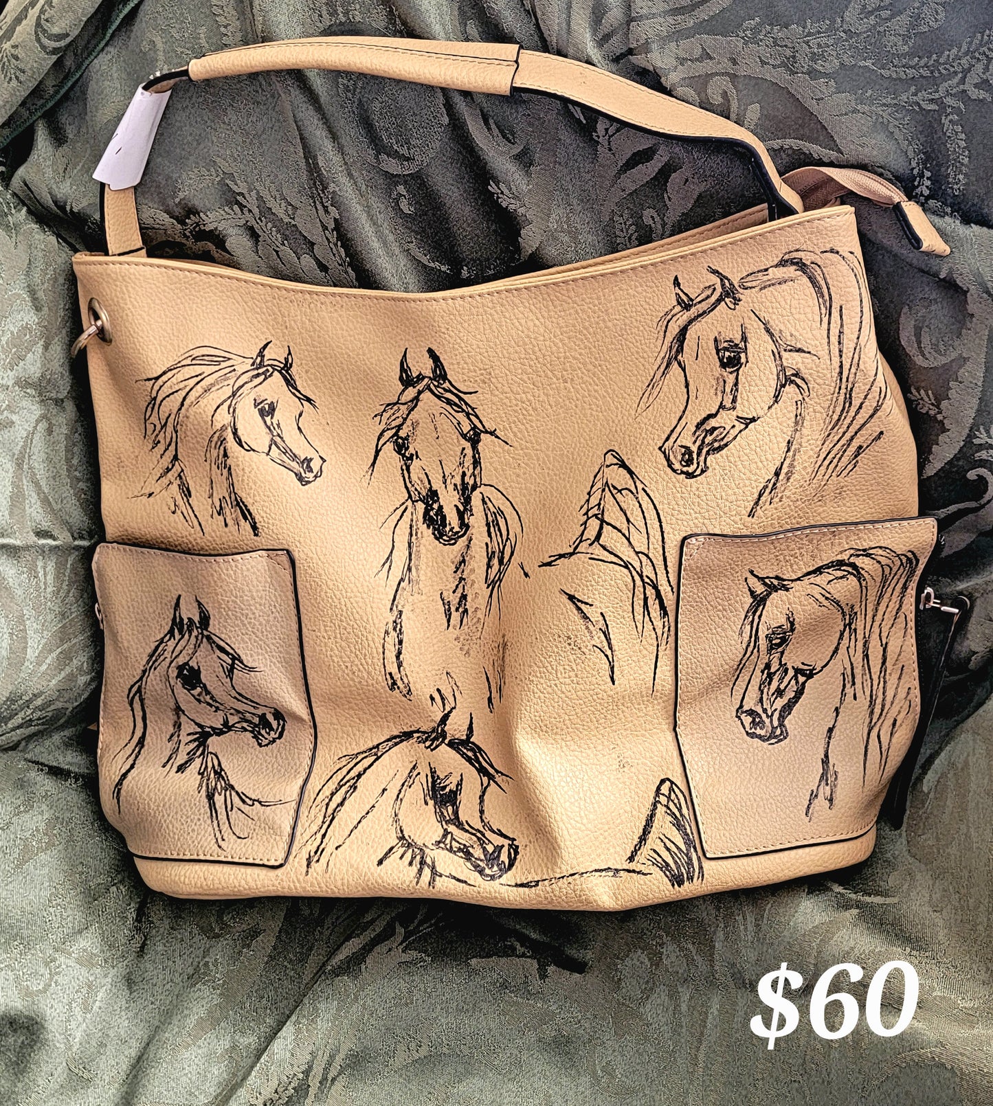 Hand Painted Hand Bag Arabian Horses