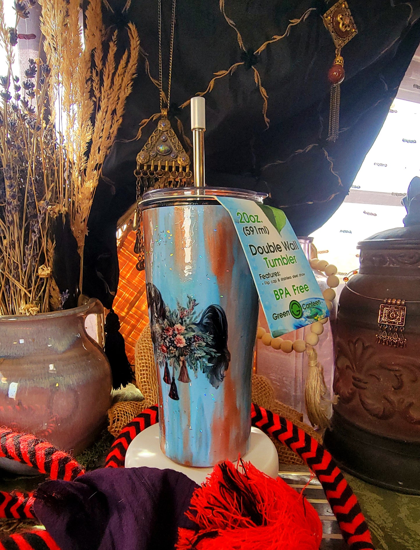 Black Arabian Horse custom 20 Oz Tumbler