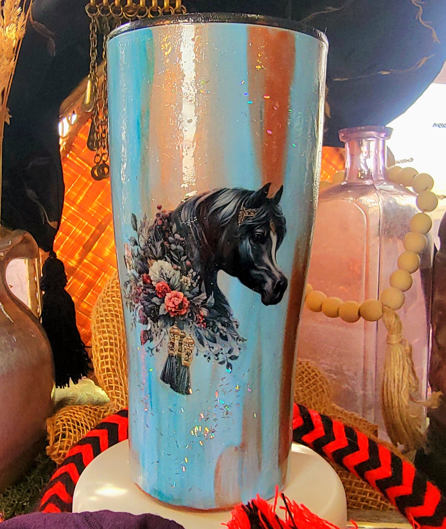 Black Arabian Horse custom 20 Oz Tumbler