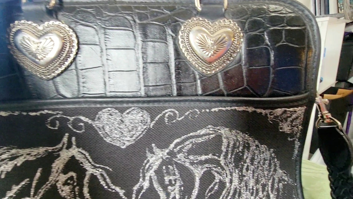 Black Leather Arabian Horse handbag