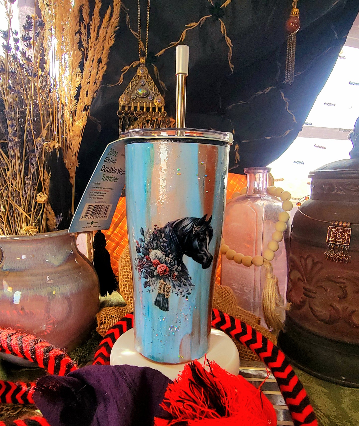 Black Arabian Horse custom 20 Oz Tumbler