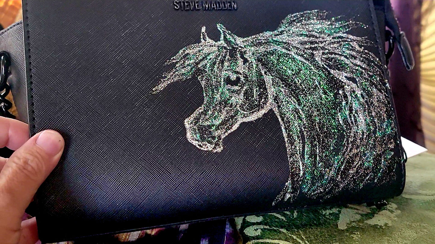 STEVE MADDEN Hand Painted Arabian Horse Hand Bag