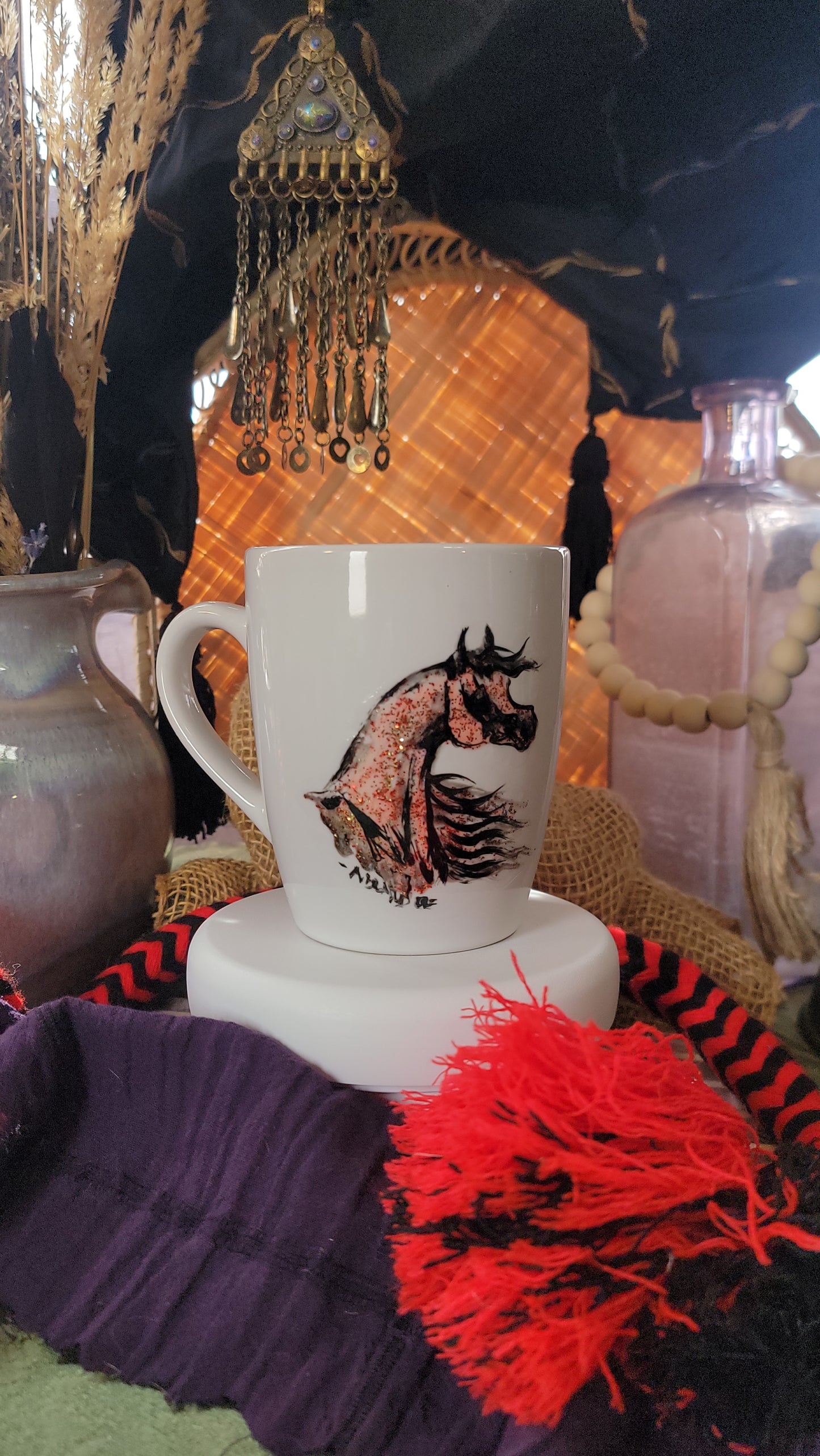 Arabian Horse hand painted coffee mug