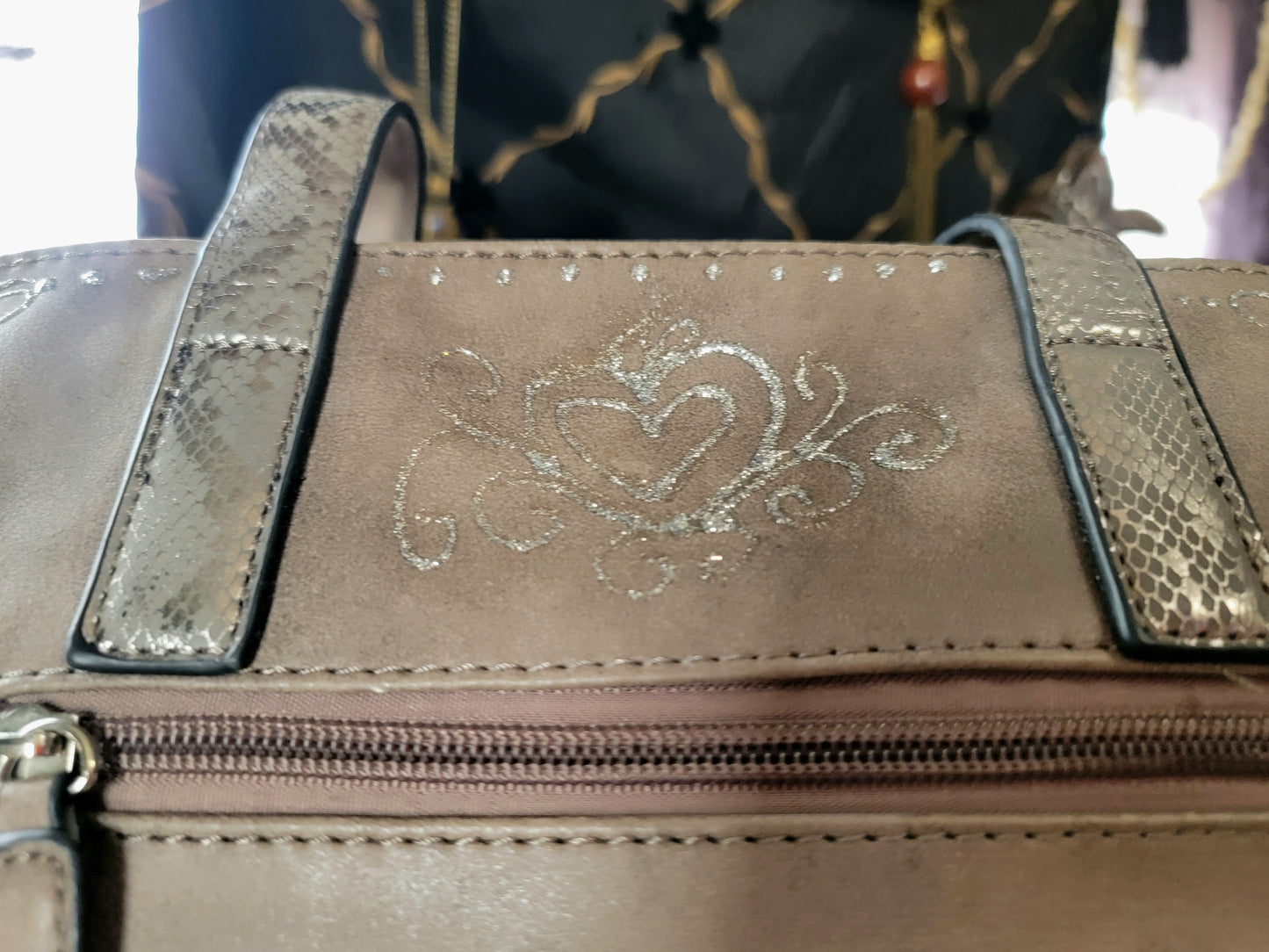 Arabian Horse psuede leather bag fuax snake skin