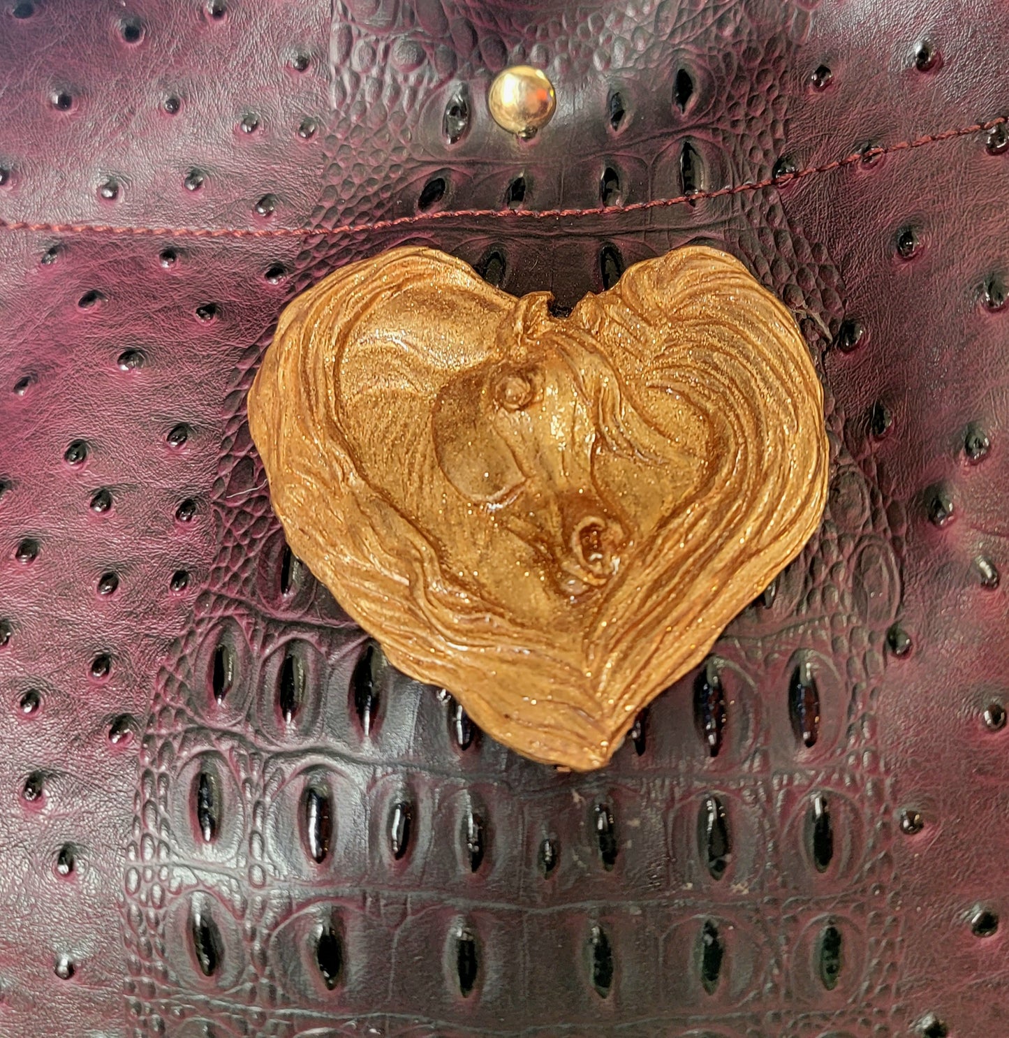 Arabian Horse alligator leather large tote bag