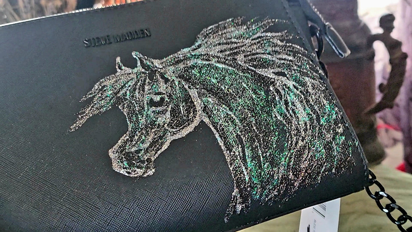 STEVE MADDEN Hand Painted Arabian Horse Hand Bag