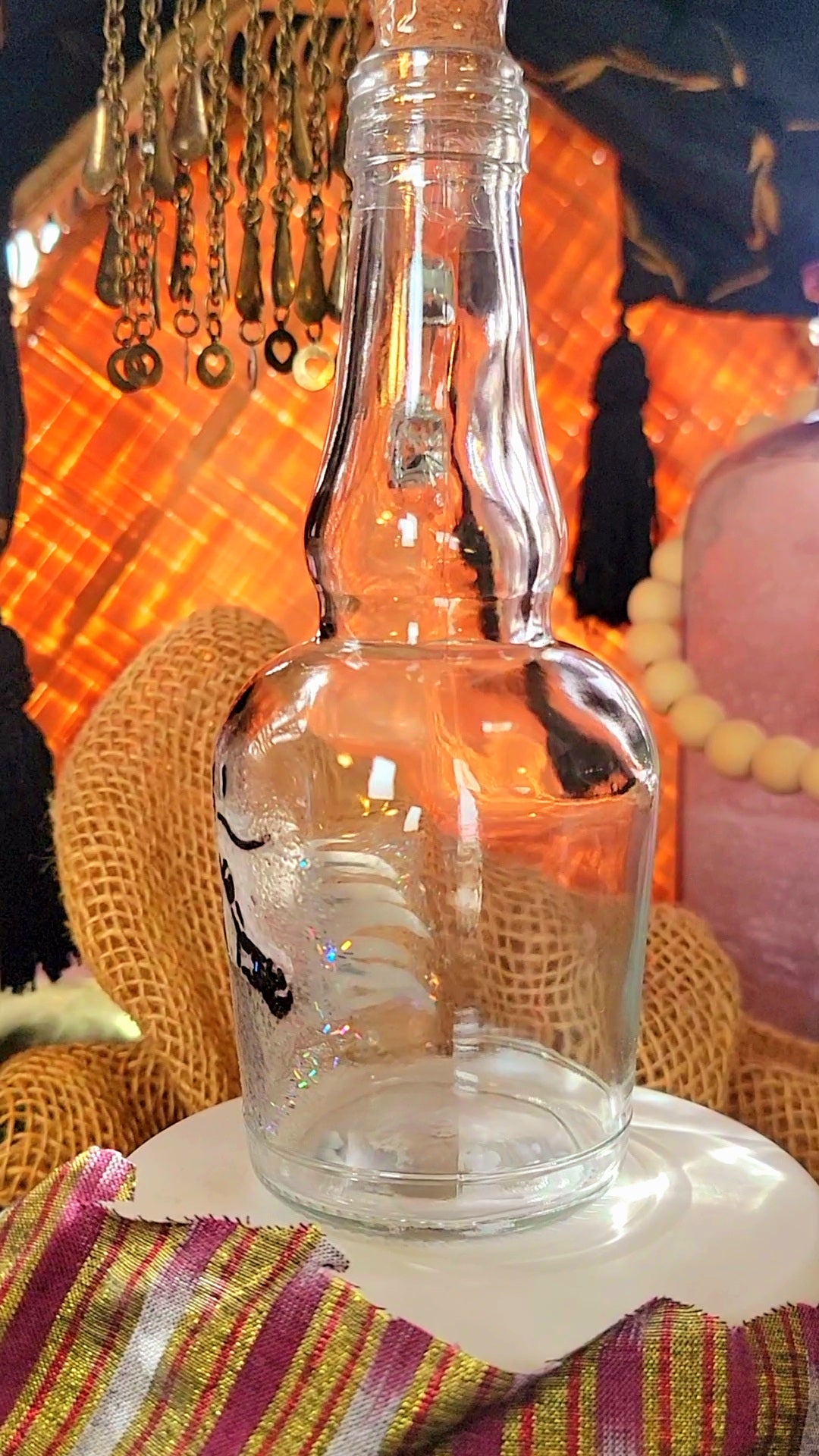 Arabian Horse Hand painted Oil or Syrup bottle