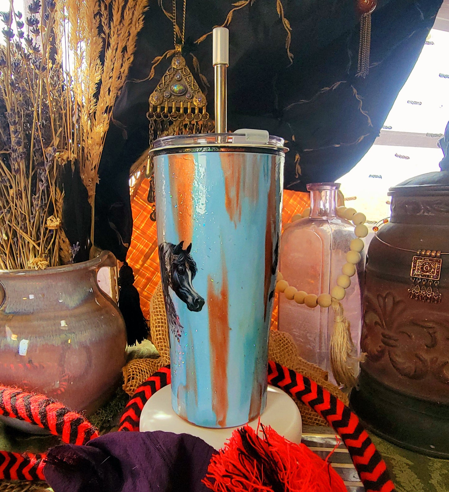 Black Arabian Horse custom 20 Oz Tumbler