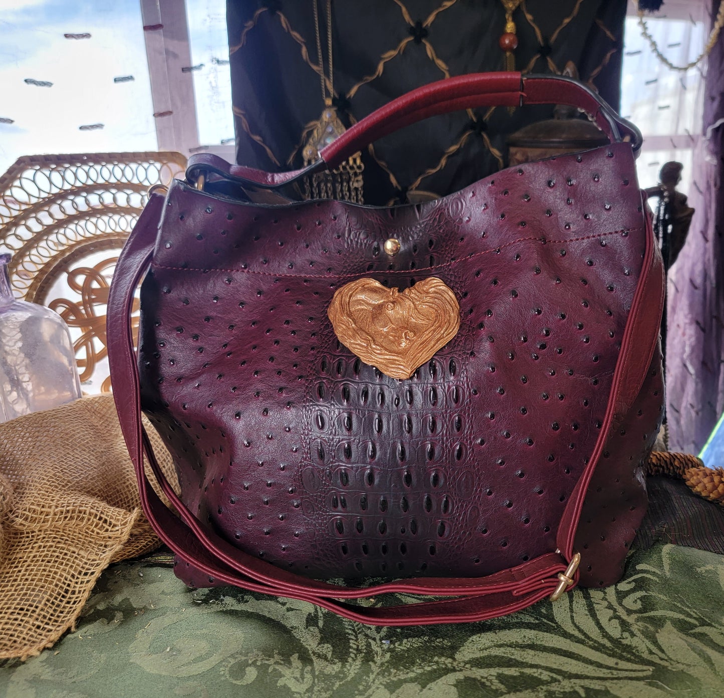 Arabian Horse alligator leather large tote bag