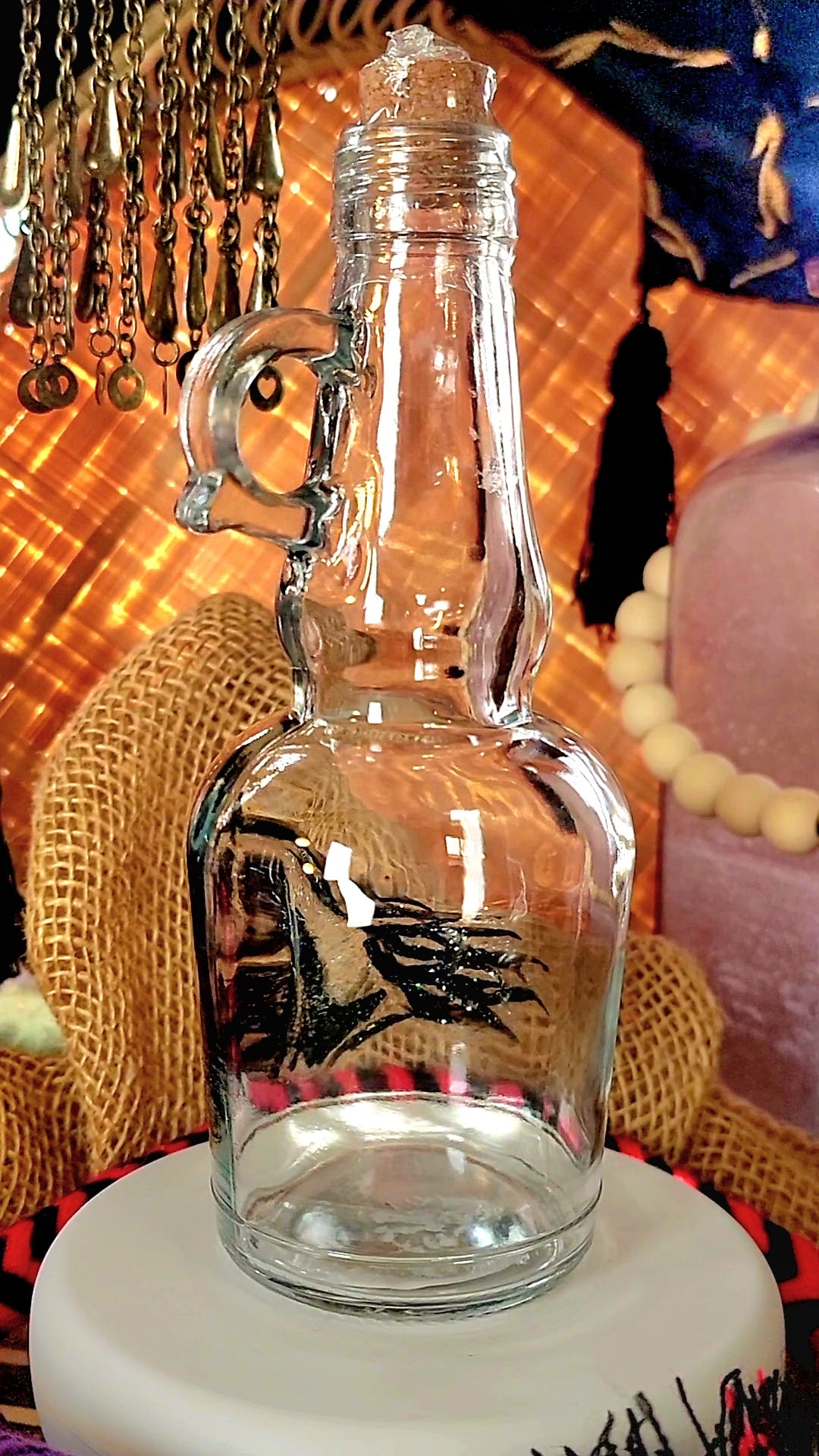 Arabian Horse Hand painted Oil or Syrup bottle