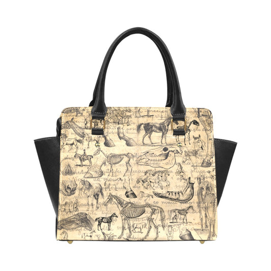 Horse Anatomy Premium Handbag Classic Shoulder Handbag (Model 1653)